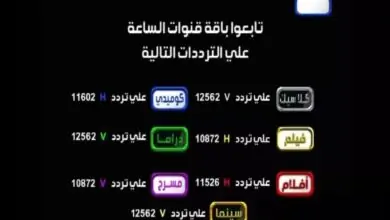 تردد قنوات الساعة الجديد كلها 2021